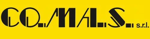 logo co.ma.s nero su sfondo giallo